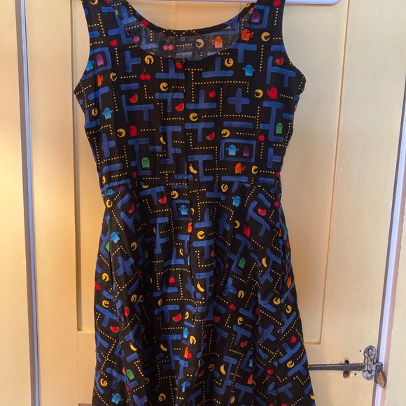 Retrolicious Pac-Man dress xs cotton pockets - Picture 2 of 3